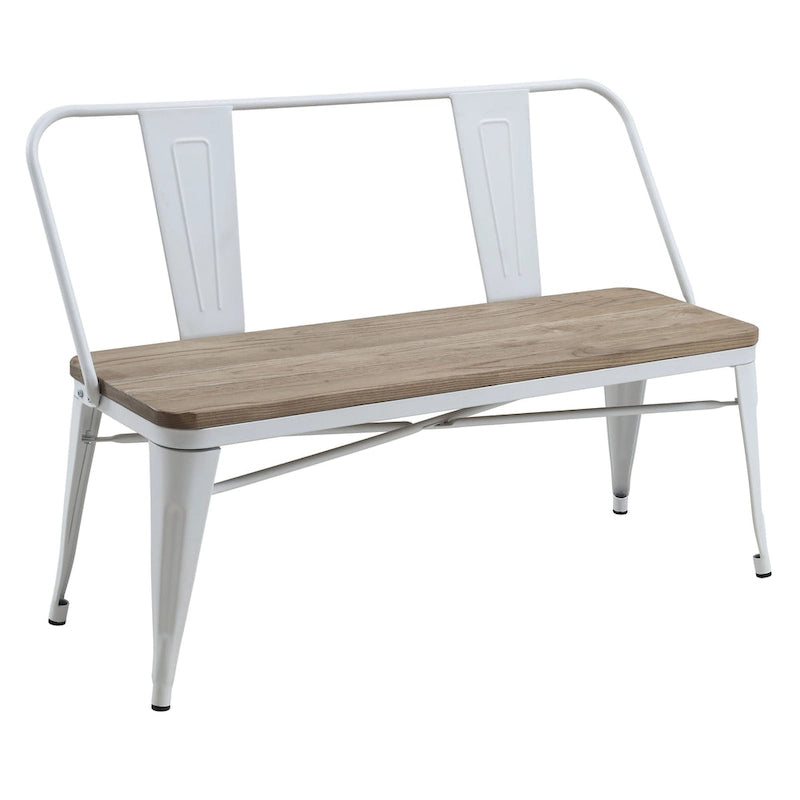 Banc de salle à manger industriel 120 cm avec dossier