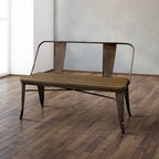 Banc de salle à manger industriel 120 cm avec dossier