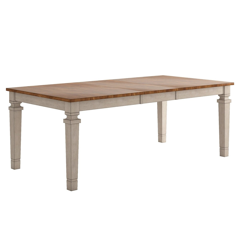 Table de salle à manger extensible en bois massif Elena - Style classique