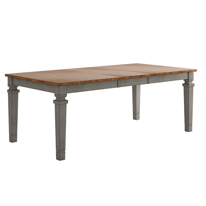 Table de salle à manger extensible en bois massif Elena - Style classique