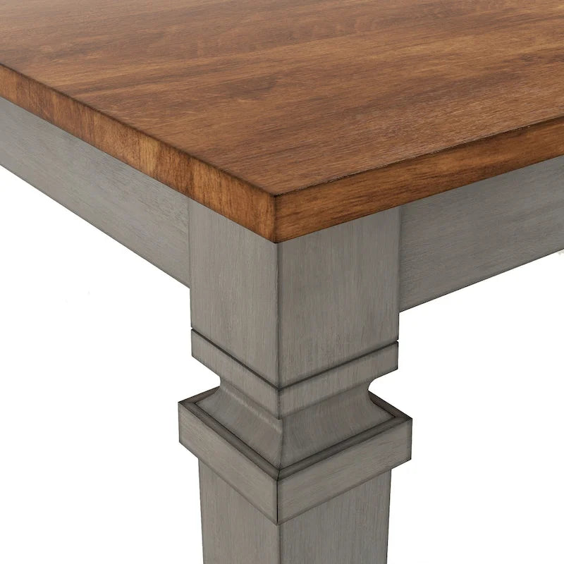 Table de salle à manger extensible en bois massif Elena - Style classique