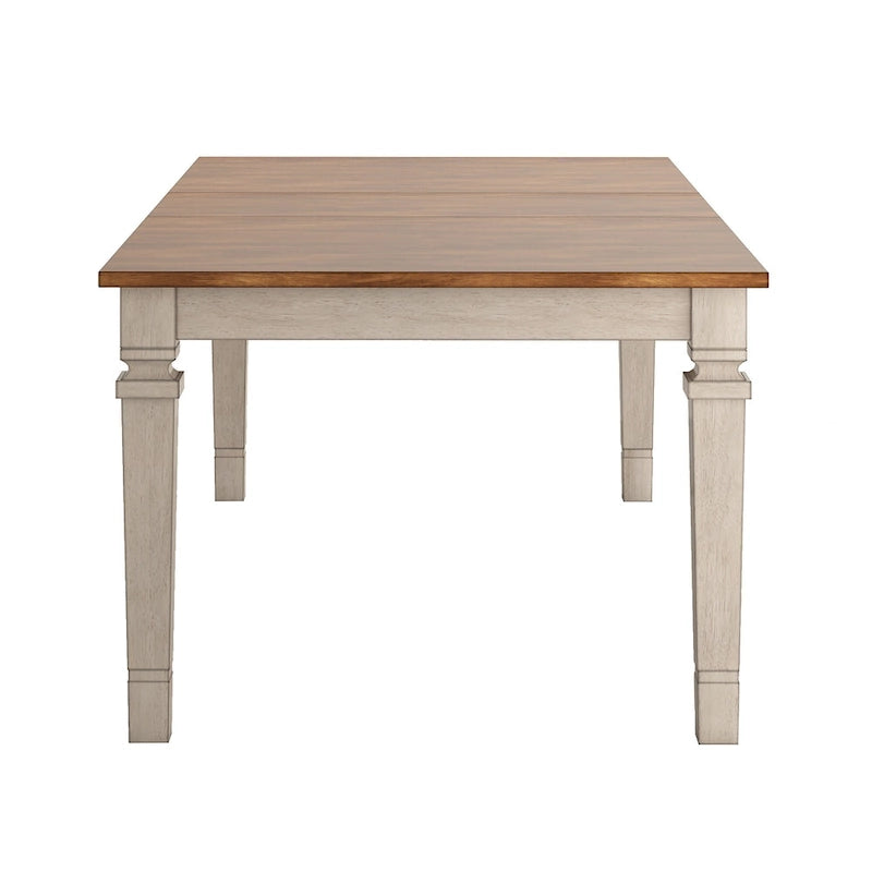 Table de salle à manger extensible en bois massif Elena - Style classique
