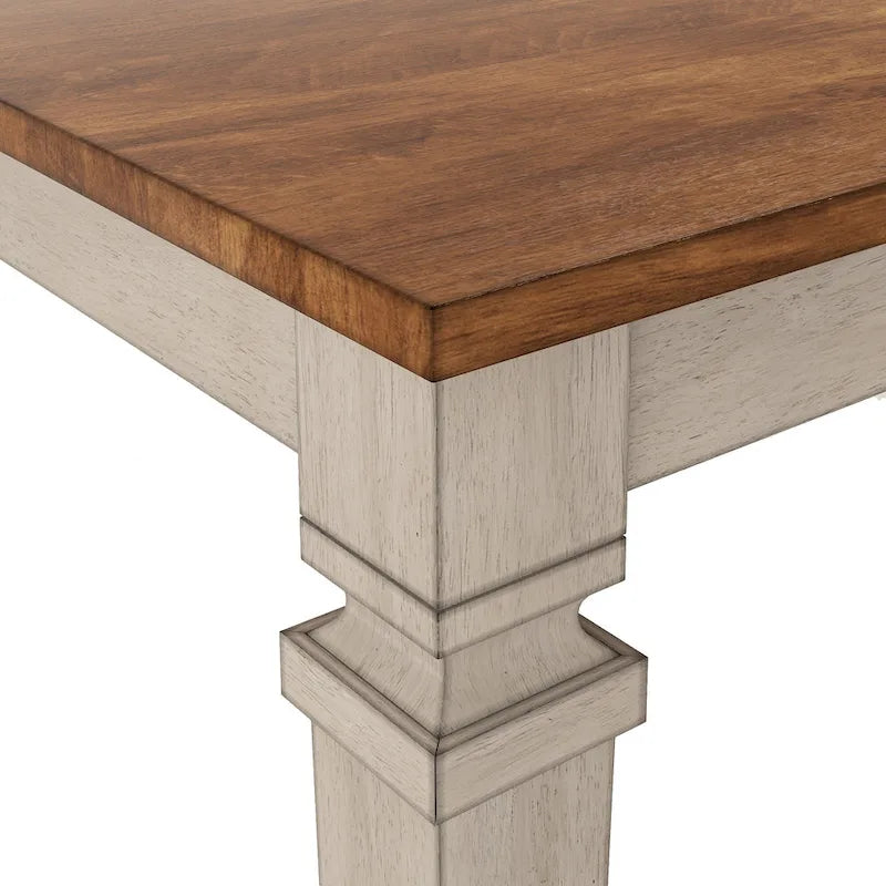 Table de salle à manger extensible en bois massif Elena - Style classique