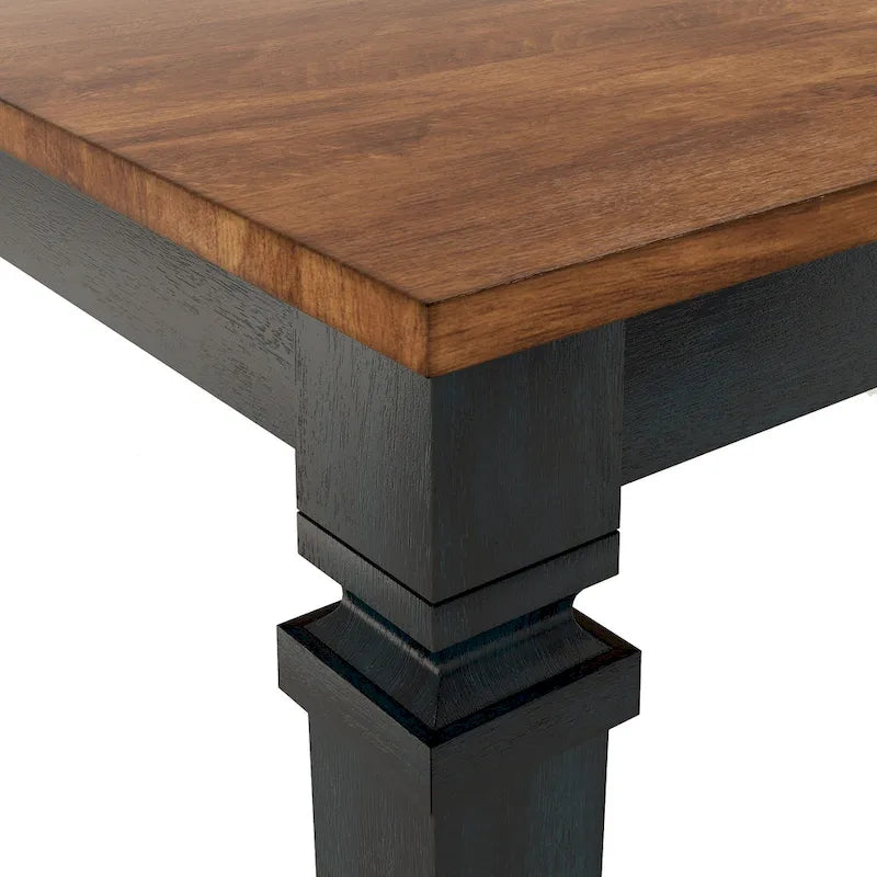 Table de salle à manger extensible en bois massif Elena - Style classique