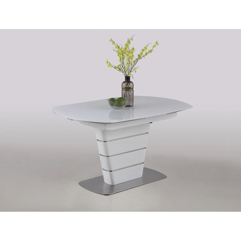 Ensemble de salle à manger 5 pièces en verre White Starphire - Style moderne