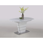 Ensemble de salle à manger 5 pièces en verre White Starphire - Style moderne