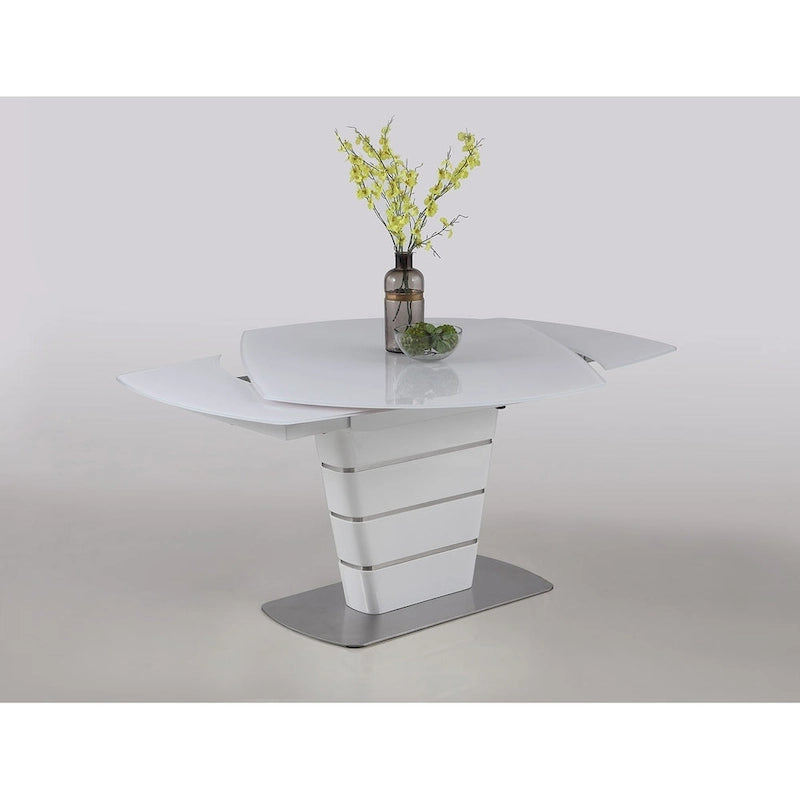 Ensemble de salle à manger 5 pièces en verre White Starphire - Style moderne