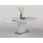 Ensemble de salle à manger 5 pièces en verre White Starphire - Style moderne