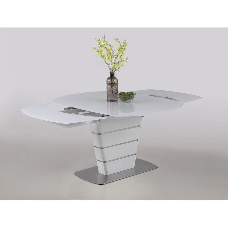 Ensemble de salle à manger 5 pièces en verre White Starphire - Style moderne