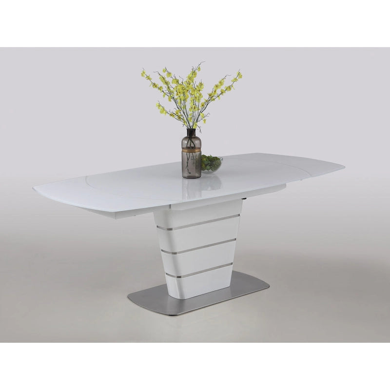 Ensemble de salle à manger 5 pièces en verre White Starphire - Style moderne