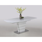 Ensemble de salle à manger 5 pièces en verre White Starphire - Style moderne