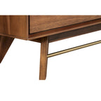 Commode double Waldorf Mid-Century Modern avec pieds en bois inclinés