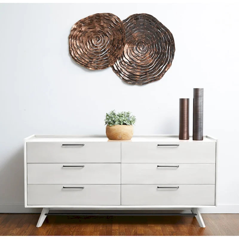 Commode double Waldorf Mid-Century Modern avec pieds en bois inclinés