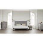 Commode double Waldorf Mid-Century Modern avec pieds en bois inclinés
