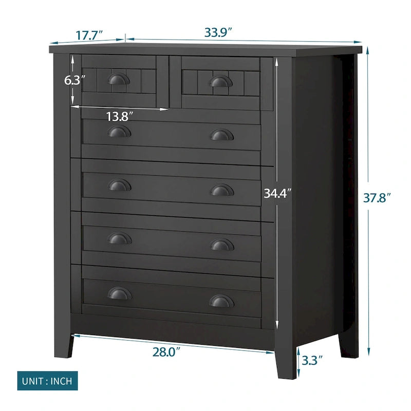 Commode, armoire de rangement de chambre avec poignée rétro en forme de coquille