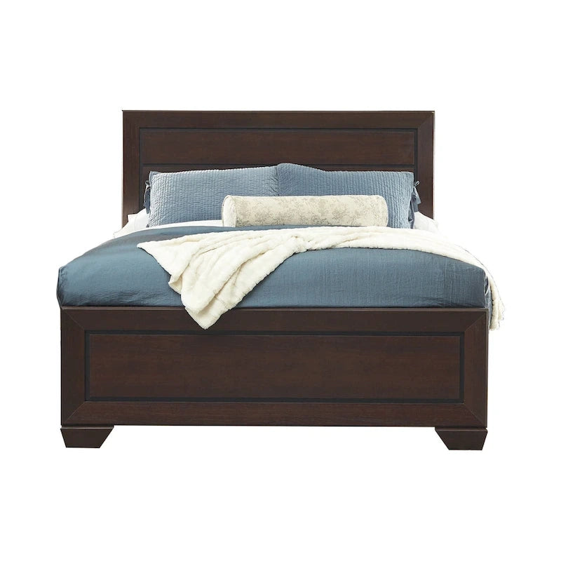 Chambre à coucher 5 pièces Oatfield Cacao foncé avec 2 tables de chevet