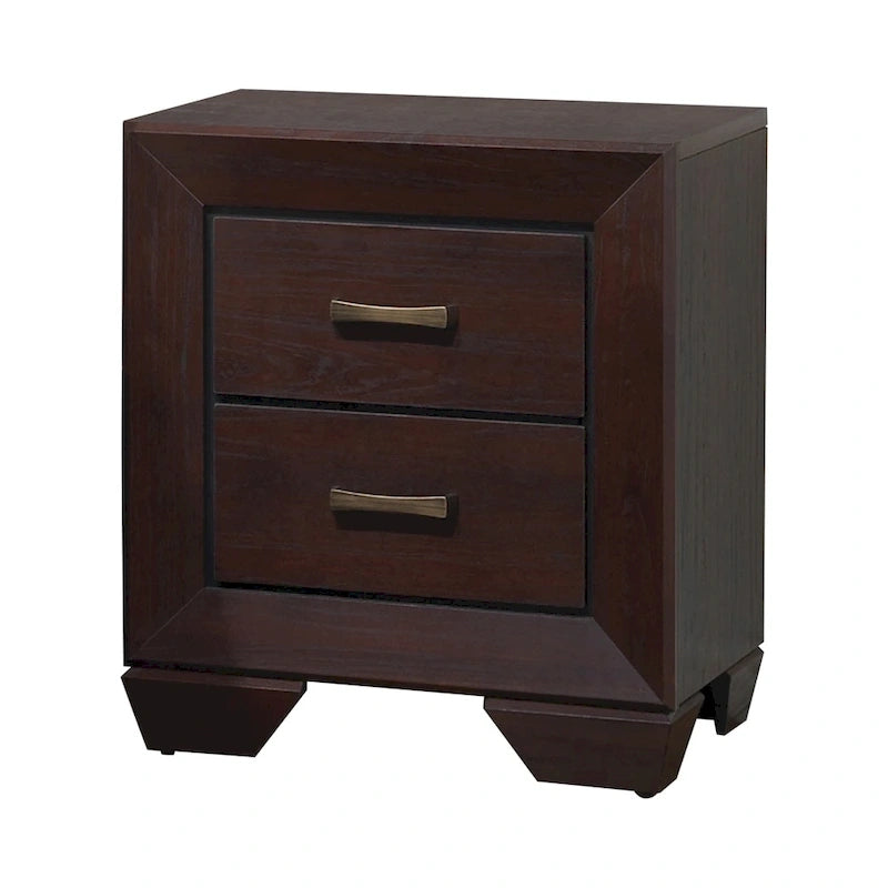 Chambre à coucher 5 pièces Oatfield Cacao foncé avec 2 tables de chevet