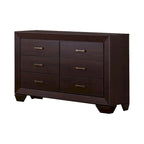 Chambre à coucher 5 pièces Oatfield Cacao foncé avec 2 tables de chevet