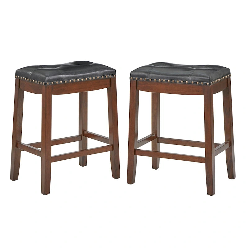 Lot de 2 tabourets de bar rembourrés de 74 cm de haut