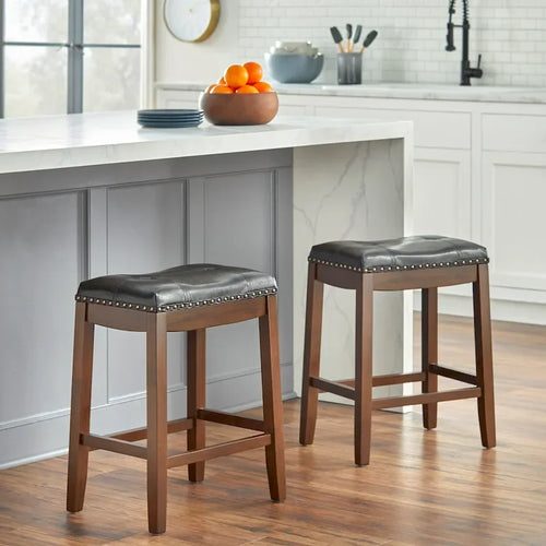 Lot de 2 tabourets de bar rembourrés de 74 cm de haut