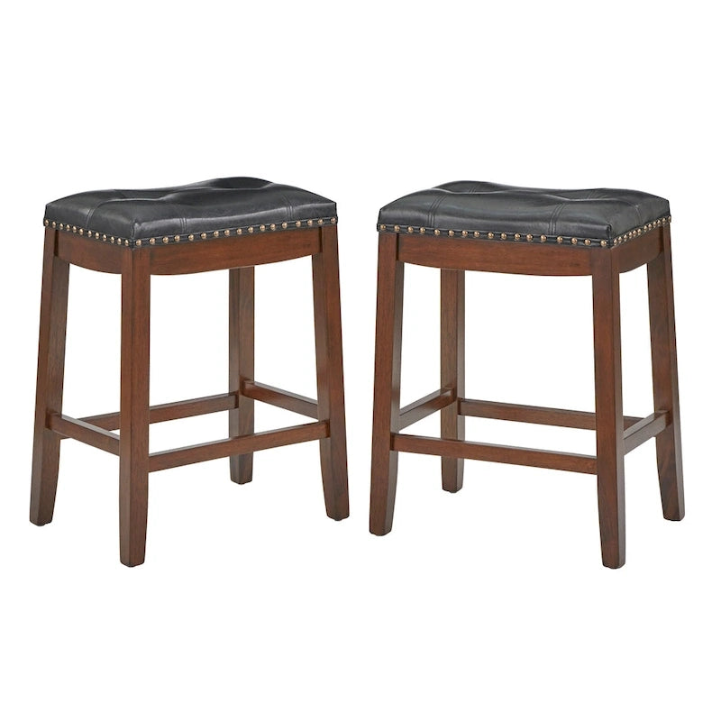Lot de 2 tabourets de bar rembourrés de 74 cm de haut
