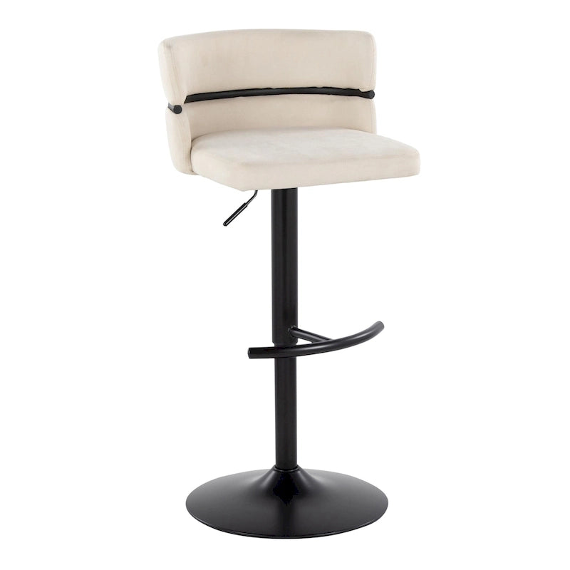 Tabourets de bar réglables avec repose-pieds rond en T, lot de 2
