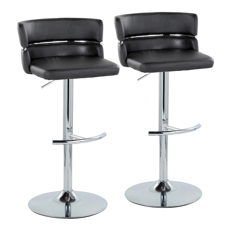 Tabourets de bar réglables avec repose-pieds rond en T, lot de 2