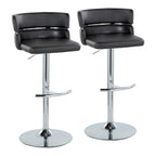 Tabourets de bar réglables avec repose-pieds rond en T, lot de 2