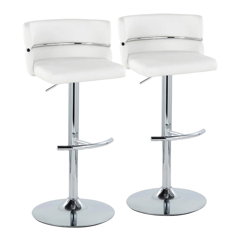 Tabourets de bar réglables avec repose-pieds rond en T, lot de 2