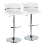 Tabourets de bar réglables avec repose-pieds rond en T, lot de 2