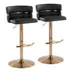 Tabourets de bar réglables avec repose-pieds rond en T, lot de 2