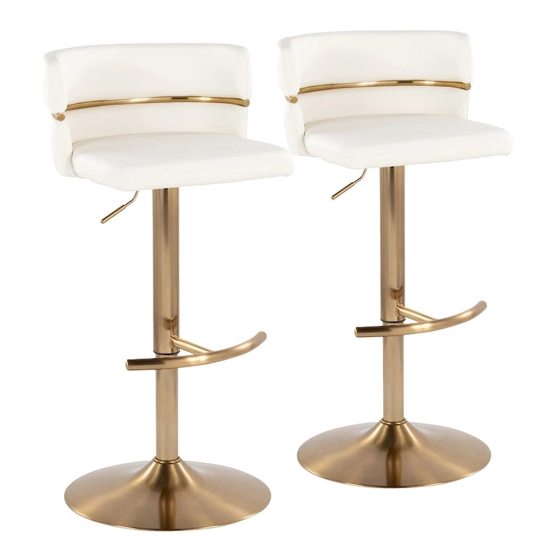 Tabourets de bar réglables avec repose-pieds rond en T, lot de 2