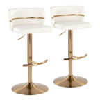 Tabourets de bar réglables avec repose-pieds rond en T, lot de 2