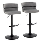Tabourets de bar réglables avec repose-pieds rond en T, lot de 2