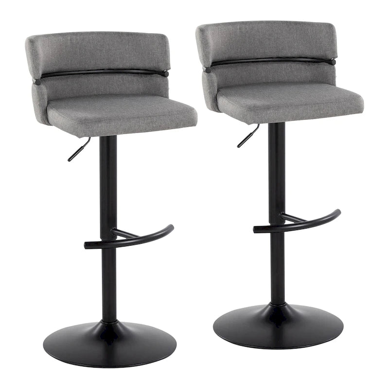 Tabourets de bar réglables avec repose-pieds rond en T, lot de 2