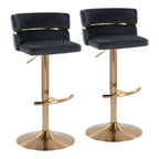 Tabourets de bar réglables avec repose-pieds rond en T, lot de 2