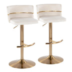 Tabourets de bar réglables avec repose-pieds rond en T, lot de 2