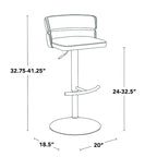 Tabourets de bar réglables avec repose-pieds rond en T, lot de 2