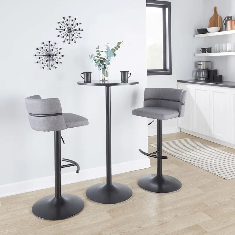 Tabourets de bar réglables avec repose-pieds rond en T, lot de 2