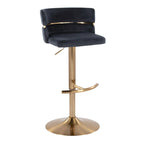 Tabourets de bar réglables avec repose-pieds rond en T, lot de 2