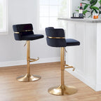 Tabourets de bar réglables avec repose-pieds rond en T, lot de 2