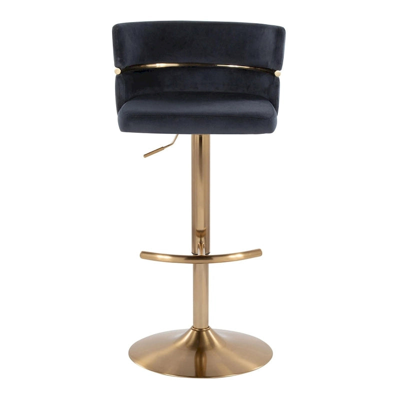 Tabourets de bar réglables avec repose-pieds rond en T, lot de 2