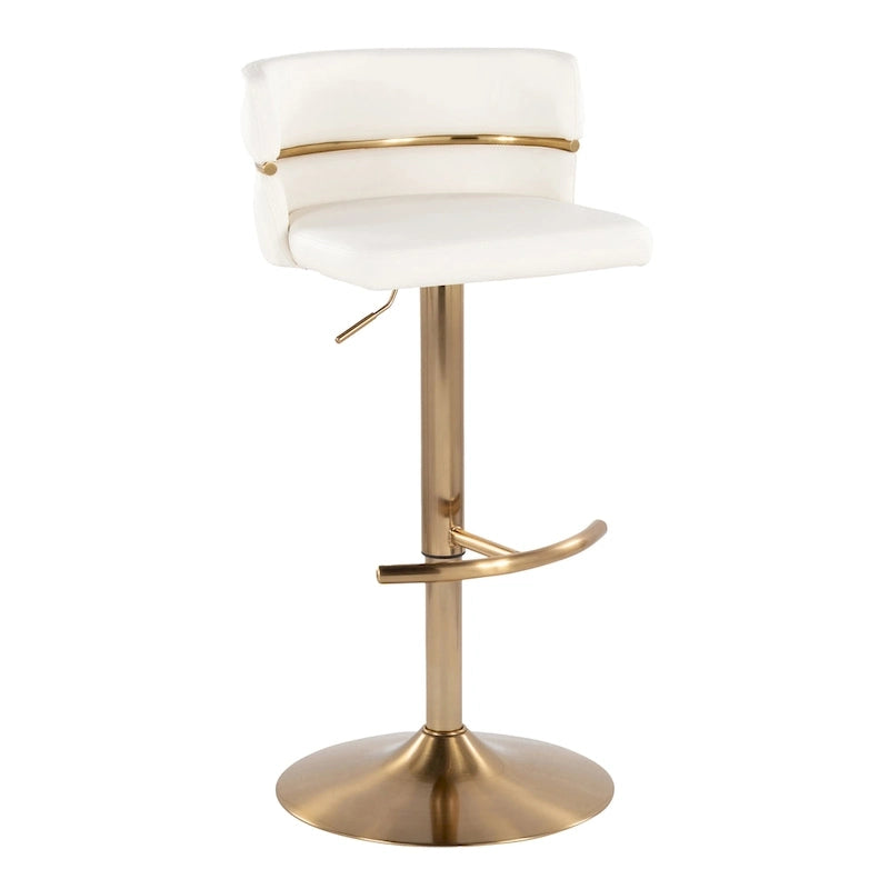 Tabourets de bar réglables avec repose-pieds rond en T, lot de 2