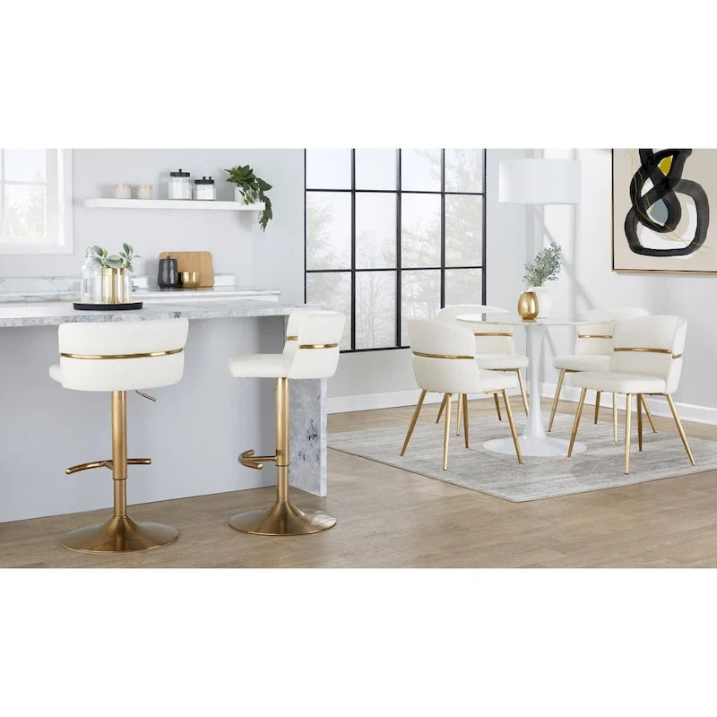 Tabourets de bar réglables avec repose-pieds rond en T, lot de 2
