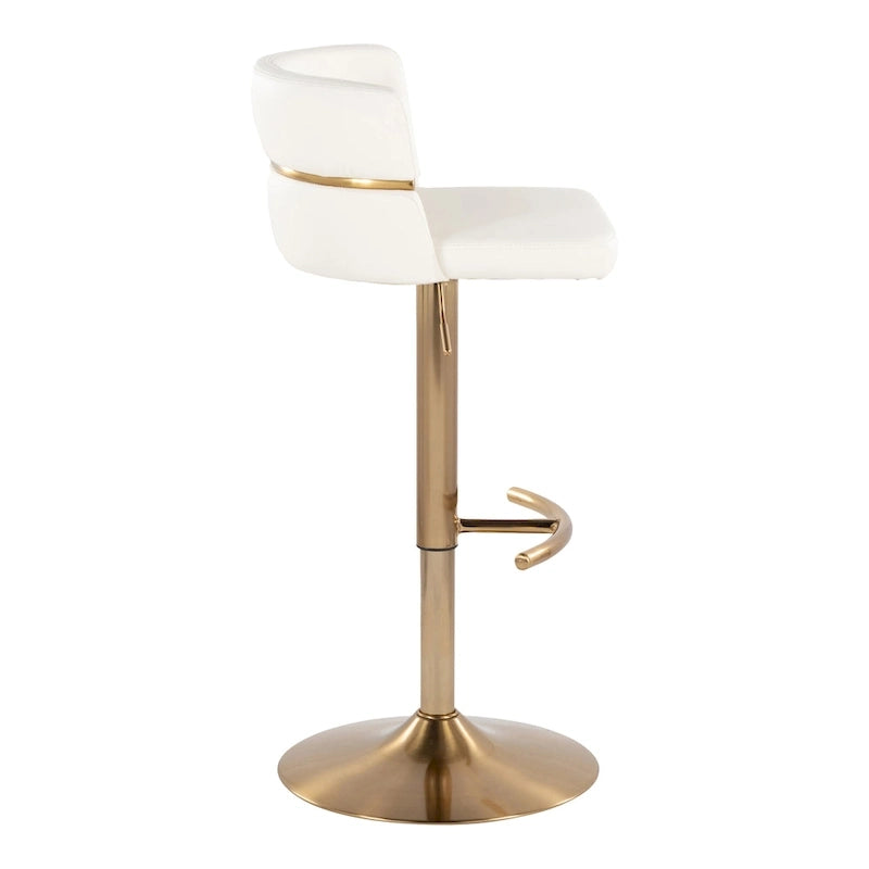 Tabourets de bar réglables avec repose-pieds rond en T, lot de 2