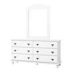 Commode traditionnelle à 6 tiroirs 100 % en bois massif avec miroir en option