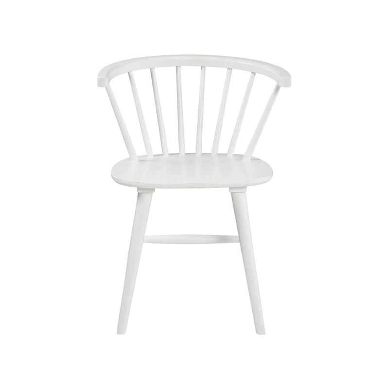 Lot de 2 chaises de salle à manger en bois massif blanc - L56 x P53 x H76 cm