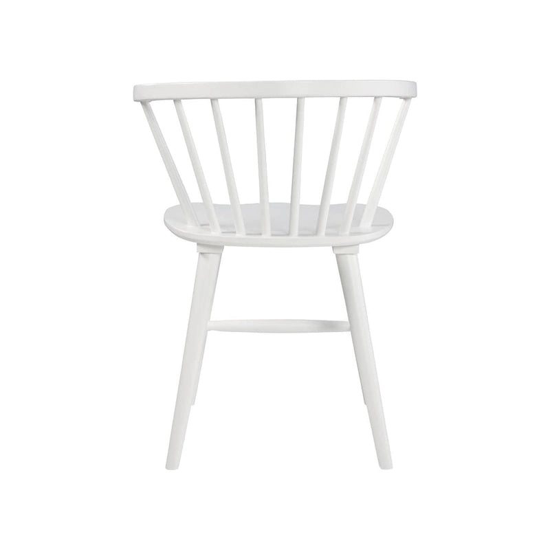 Lot de 2 chaises de salle à manger en bois massif blanc - L56 x P53 x H76 cm
