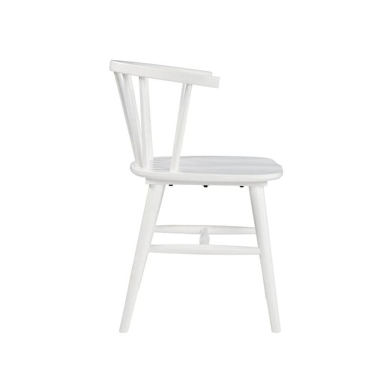 Lot de 2 chaises de salle à manger en bois massif blanc - L56 x P53 x H76 cm