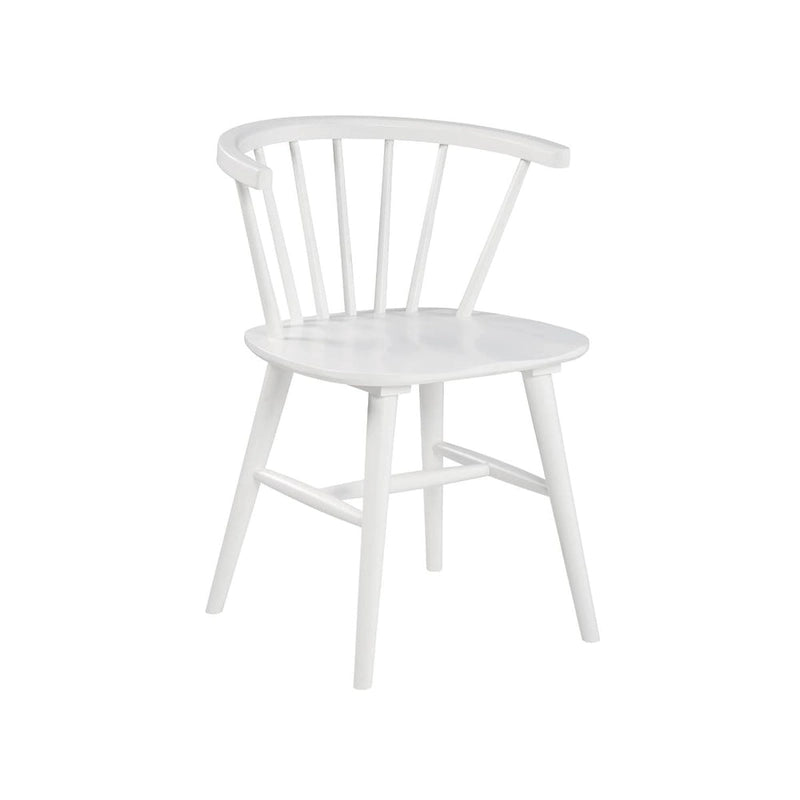 Lot de 2 chaises de salle à manger en bois massif blanc - L56 x P53 x H76 cm
